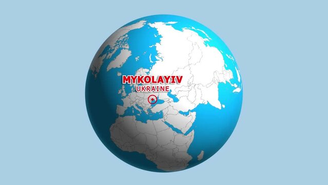 UKRAINE MYKOLAYIV ZOOM IN FROM SPACE