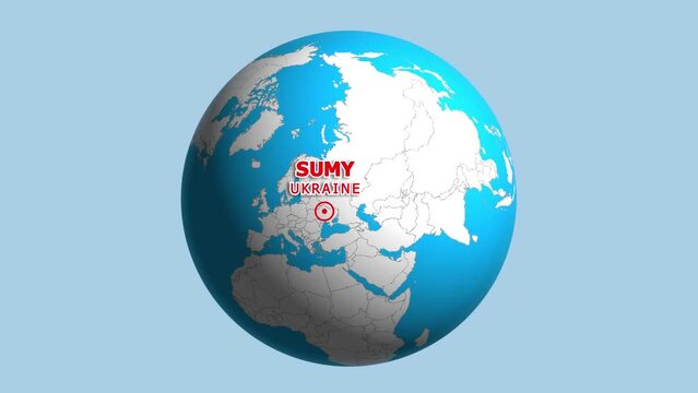 UKRAINE SUMY ZOOM IN FROM SPACE
