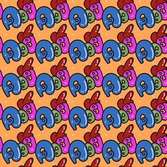 seamless pattern of text penis (Thai word)