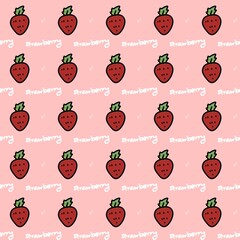 seamless pattern of strawberry fruit