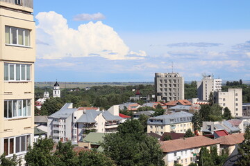 Fototapeta na wymiar Suceava, medieval capital of Moldova. A modern city with a long heritage
