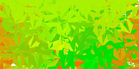 Dark green, yellow vector gradient polygon layout.