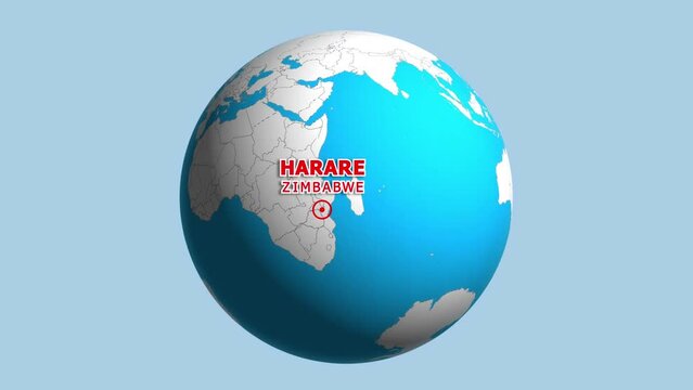 ZIMBABWE HARARE ZOOM IN FROM SPACE