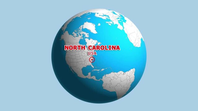 USA NORTH CAROLINA ZOOM IN FROM SPACE