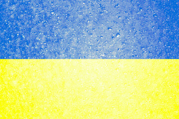 Blue and yellow colors. National colors of Ukraine flag on abstract glass background