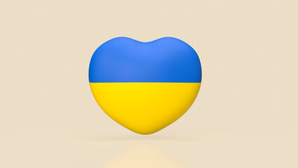 The 3d heart Pray For Ukraine peace and Save Ukraine from Russia