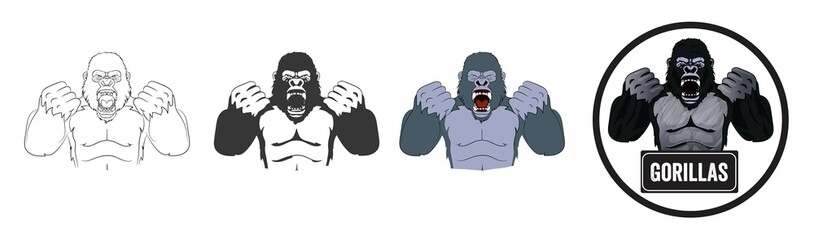 Angry Gorilla Cartoon Logo Design