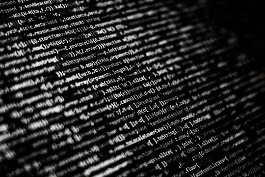 Black and white code background