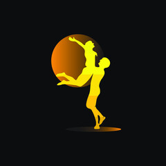 inspiration silouet duet dance vector