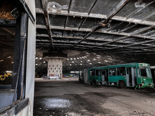 Abandoned bus depot in Kiev.
