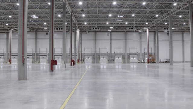 interior of a empty light warehouse