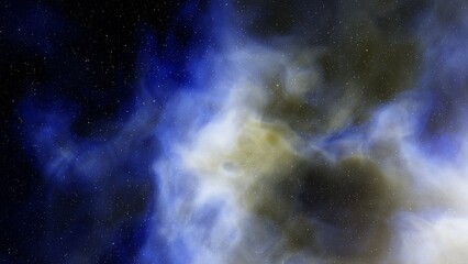Fototapeta premium nebula gas cloud in deep outer space, colorful space background with stars, 3d render