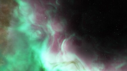 nebula gas cloud in deep outer space, colorful space background with stars, 3d render