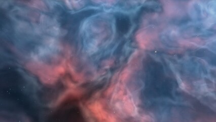 nebula gas cloud in deep outer space, colorful space background with stars, 3d render