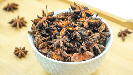 Asian Star Anise also known as Chakri Phool. Star Anise, Illicium verum is also known as Chakra...