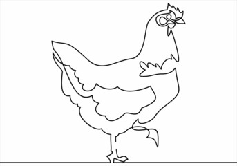 chicken line illustration icon on white background