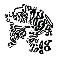 Vector seamless abstraction illustration. Tiger cheetah texture with African style abstraction for printing packaging, cards, designers, clothes, interior, icon, logo