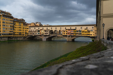 view of Ponte Vecchio in Florence Italy 