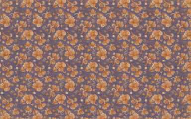 Floral ornament, watercolor flowers on a lilac background. Design for postcard, wrapper, packaging, scrapbooking, wallpaper, design, decoration. Raster illustration.