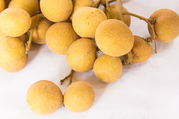 Fresh longan isolated on a white