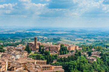 Naklejka premium Siena. Image of ancient Italy city, view from the top