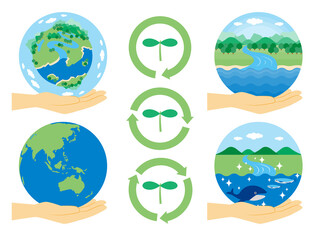 手のひらに乗せたクリーンな環境のイメージ。