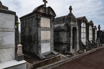 graves in cemetery