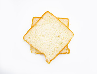 bread isolated on white background, top view