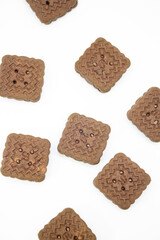 cocoa cookies with cocoa filling isolate on white