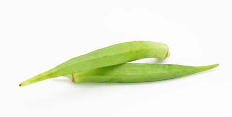 okra or lady finger or Bhindi isolate on white