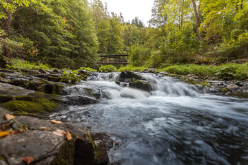 Jungfernsteg. Hiking in the Höllental near Bad Steben and Lichtenberg, gorge and bridges with stony streams - Jungfernsteg, Teufelssteg