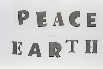 transparency with laser printed letters forming the words 