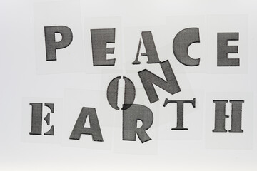 transparency with laser printed letters forming the words 