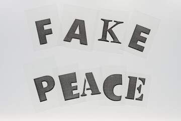 transparency with laser printed letters forming the words 