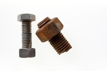 nuts and bolts on a white background