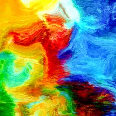 Papier Peint Lavable Mélange de couleurs abstrait aquarelle
