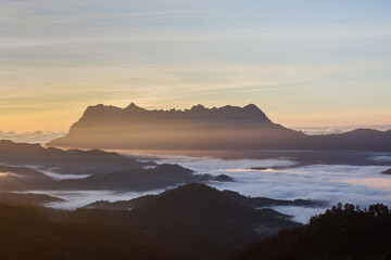 Obraz premium Beautiful landscape in the morning at Doi Luang Chiang Dao, Chiang Mai, Thailand
