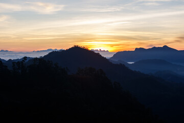 Beautiful landscape in the morning at Doi Luang Chiang Dao, Chiang Mai, Thailand