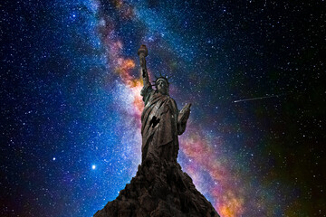 statue of liberty in the night