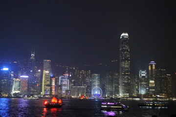 香港　ビクトリアハーバー　夜景