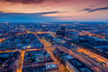 Spring morning in Zagreb, from air