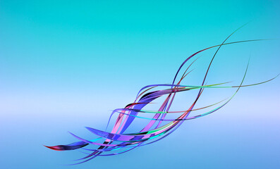 Abstract twisting glossy shapes, 3D rendering illustration.