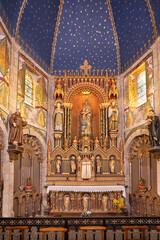 Interior architecture of the church and town of Barfleur in Normandy, France