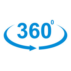 360 degree view vector icon on white background