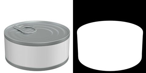 3D rendering illustration of a food can