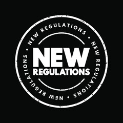 New Regulations text stamp, concept background