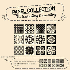 panel or coaster collection for laser cutting