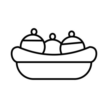 Banana Split Line Art Icon