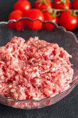 minced meat fresh beef, pork, lamb, chicken healthy meal food snack diet on the table copy space food background rustic top view keto or paleo diet veggie vegan or vegetarian food
