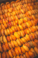 The process of home cooking dried fruits in an electric dryer.